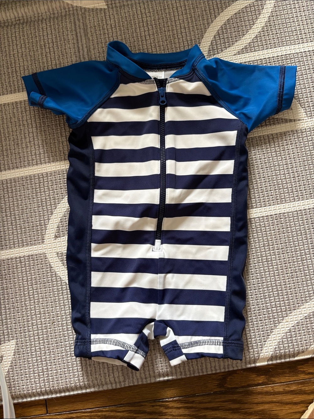 Hannah andersson Navy & White Stripe Swim Onesie